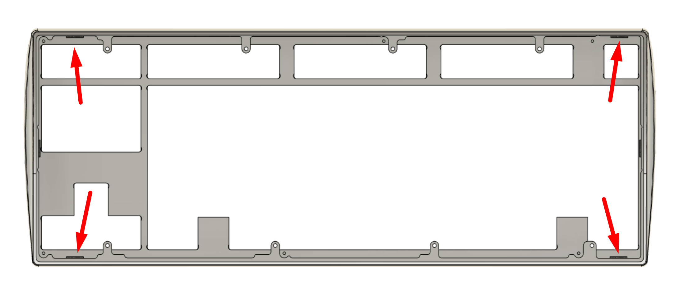 Top/Bottom vertical gasket locations top-down