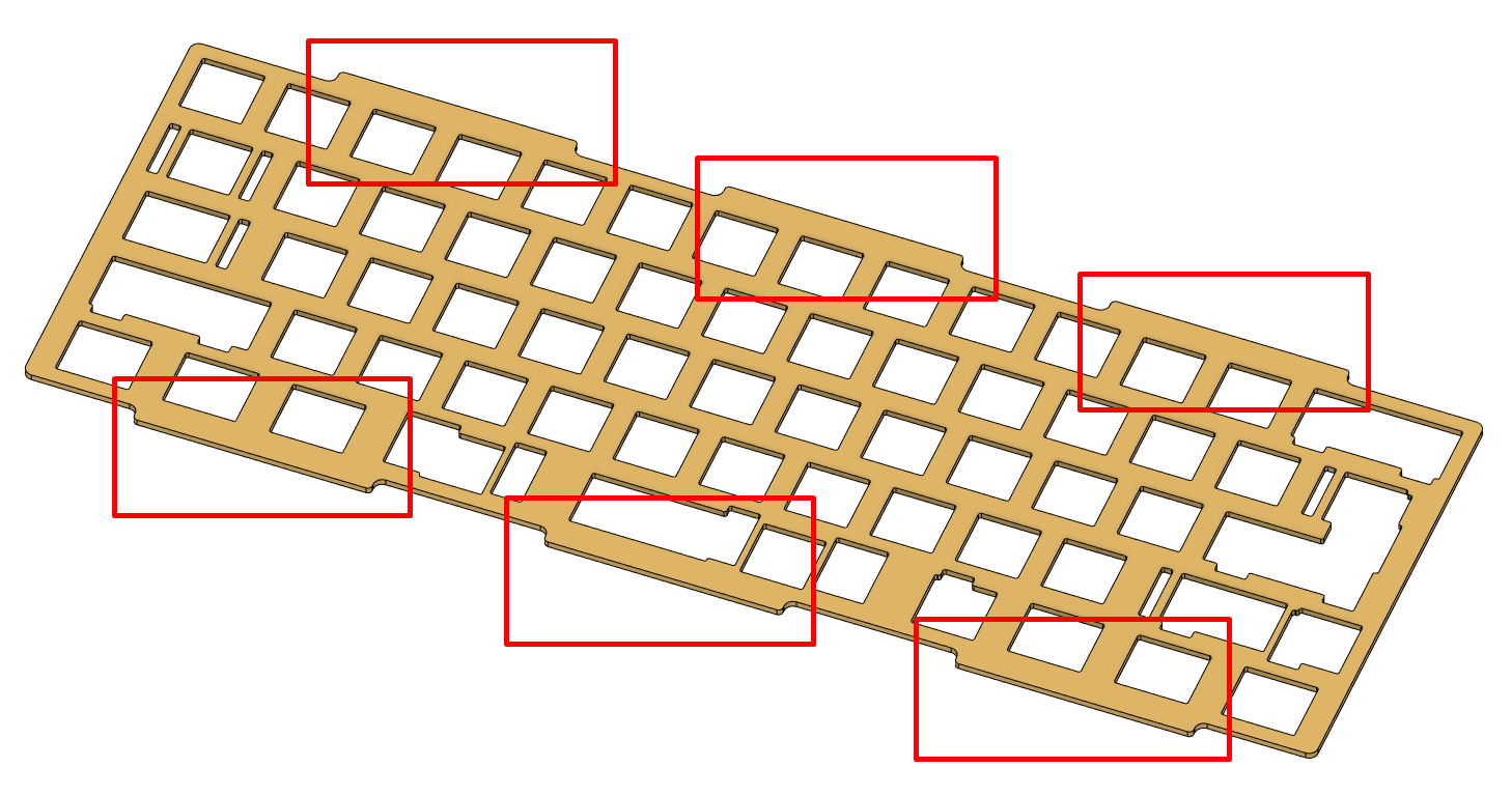 Gasket locations