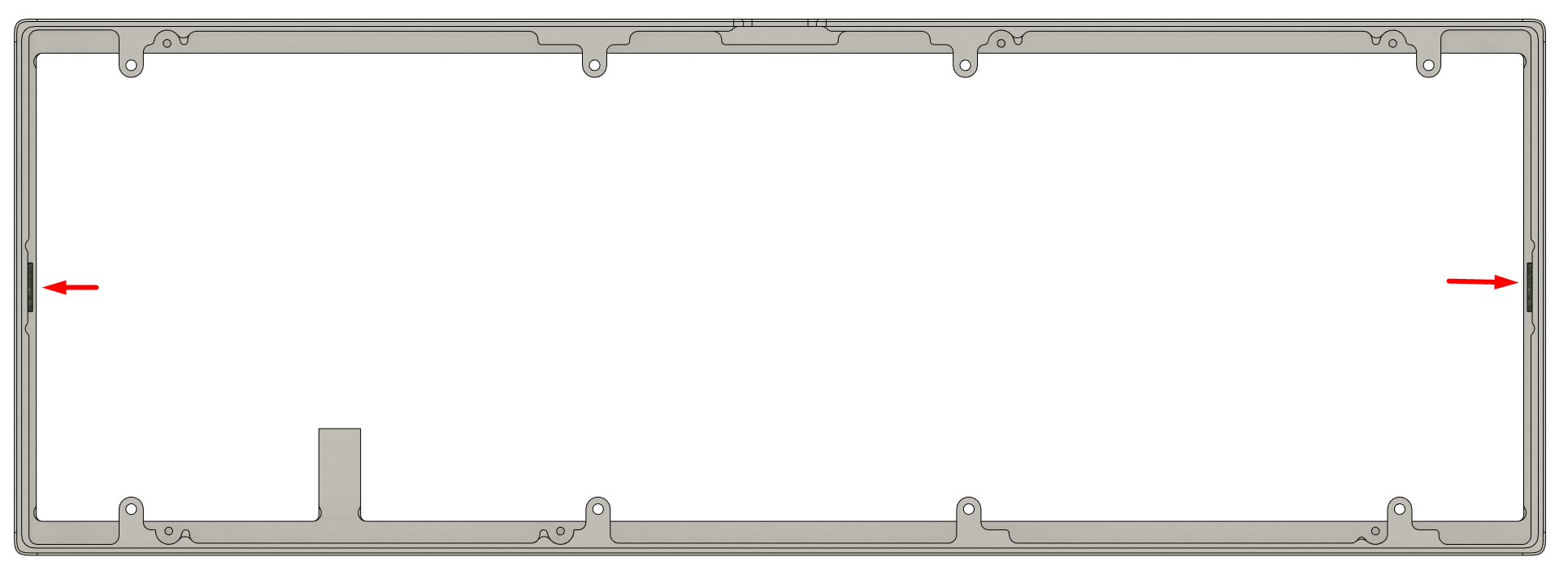 Side vertical gasket locations top-down