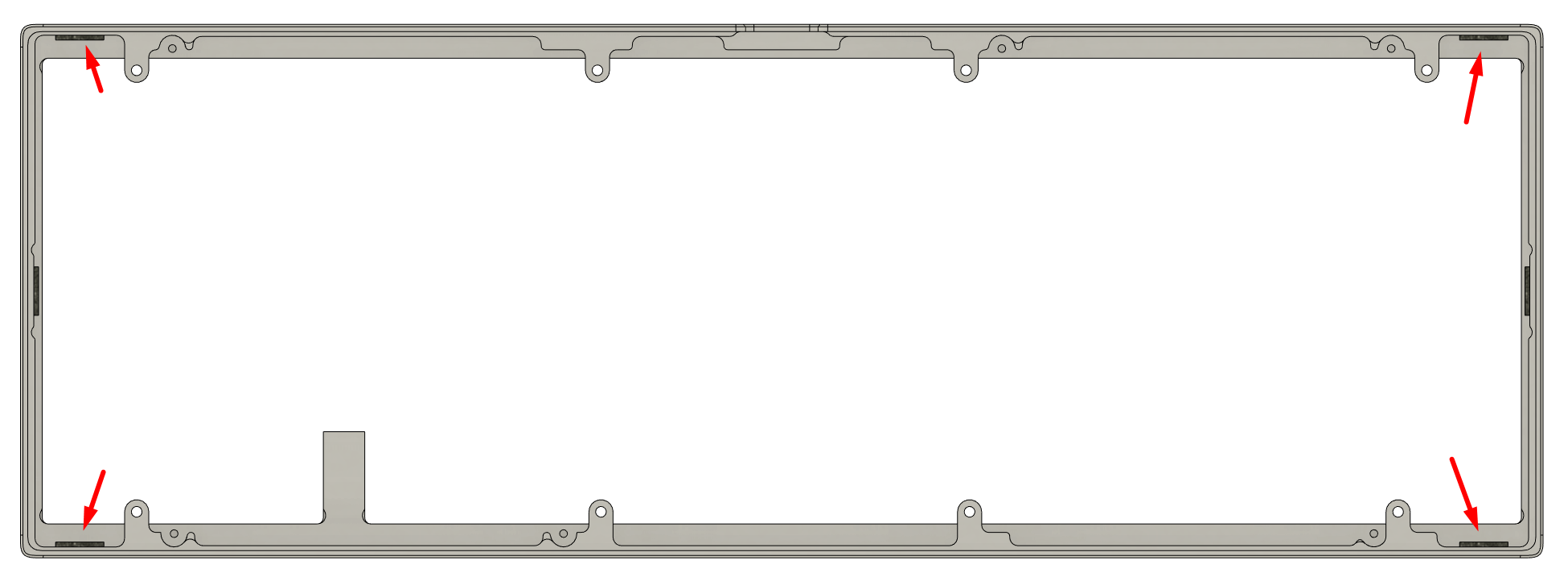 Top/Bottom vertical gasket locations top-down