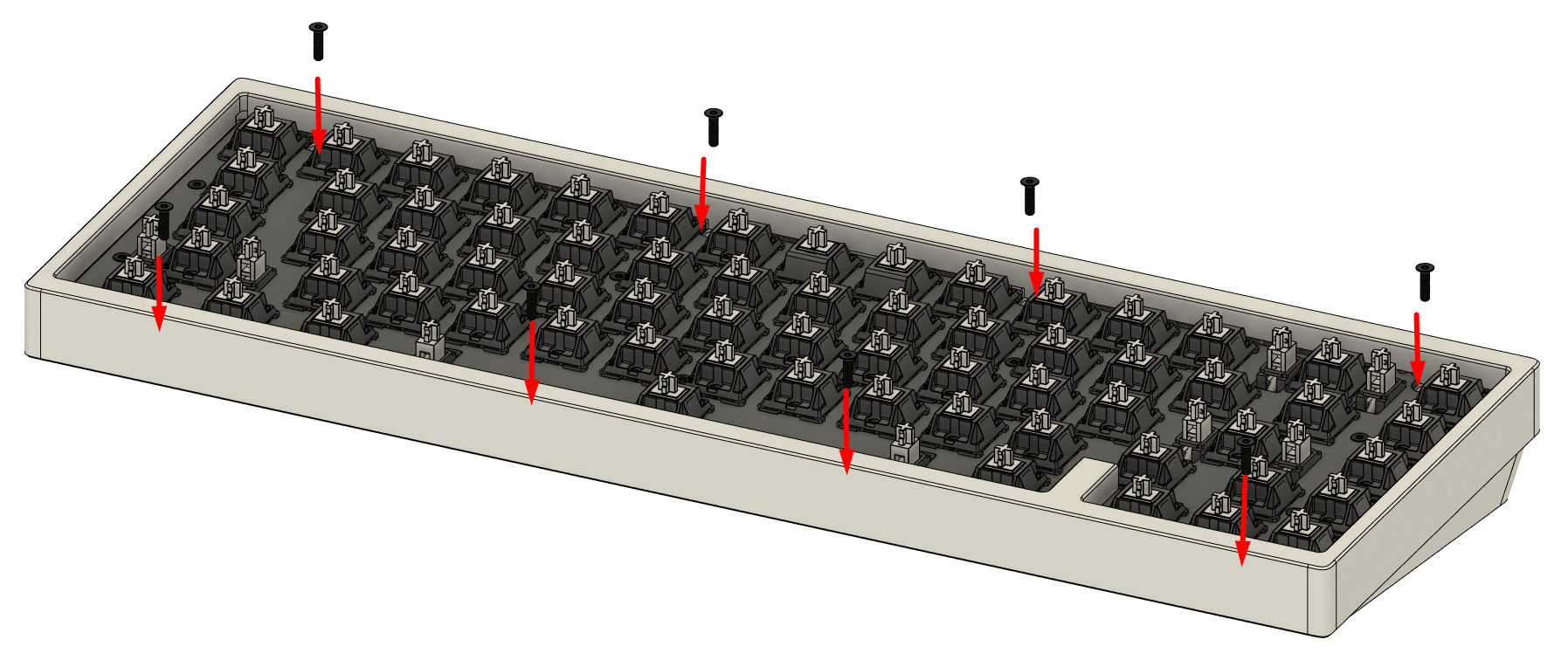 Case screw locations