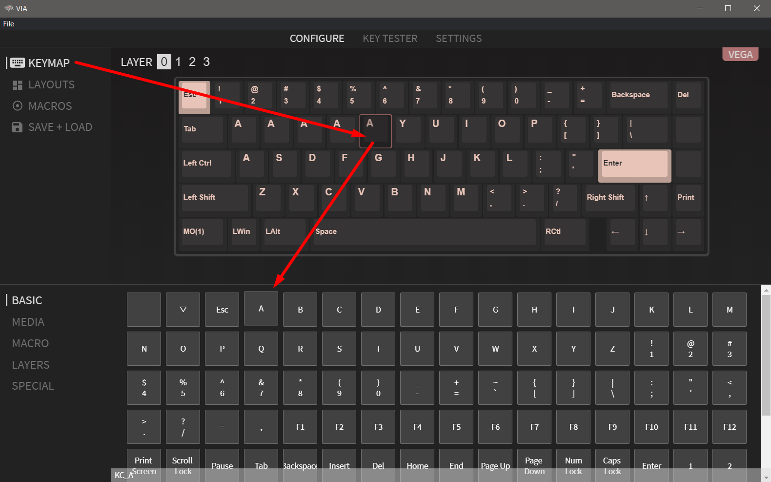 Key remapping